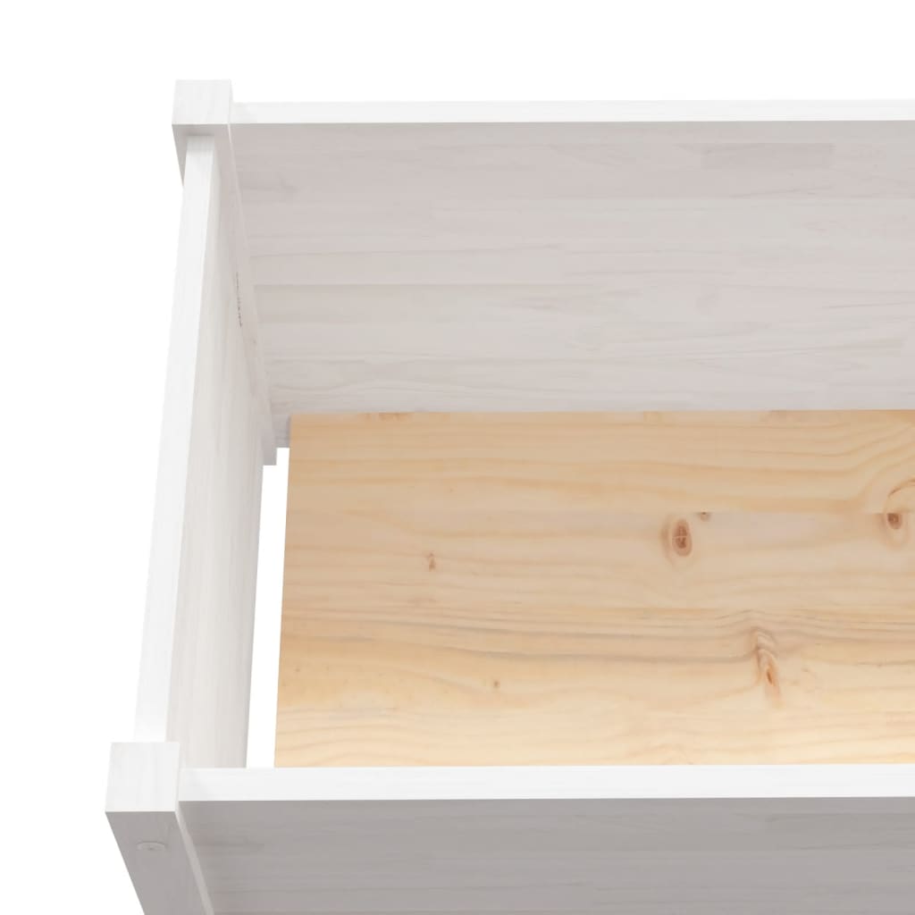 Berkfield Garden Planter White 150x50x70 cm Solid Pinewood