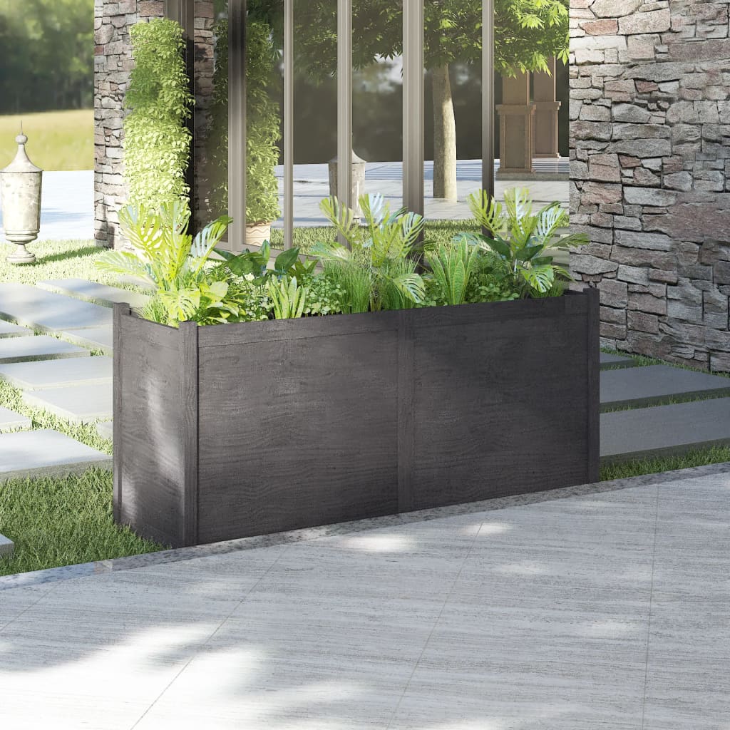 Berkfield Garden Planter Grey 150x50x70 cm Solid Pinewood