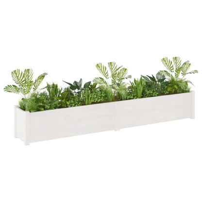 Berkfield Garden Planters 2 pcs White 200x31x31 cm Solid Pinewood