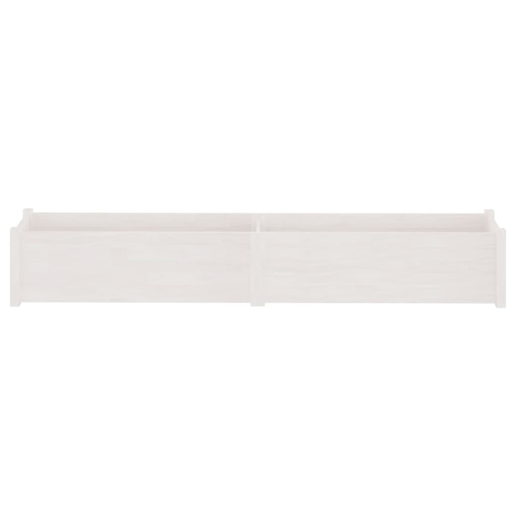 Berkfield Garden Planters 2 pcs White 200x31x31 cm Solid Pinewood
