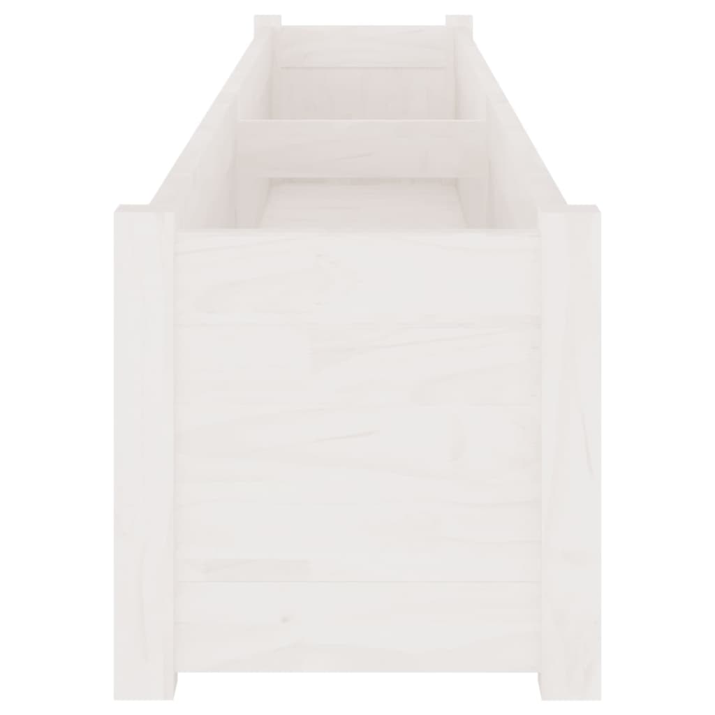 Berkfield Garden Planters 2 pcs White 200x31x31 cm Solid Pinewood