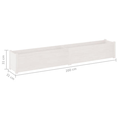 Berkfield Garden Planters 2 pcs White 200x31x31 cm Solid Pinewood