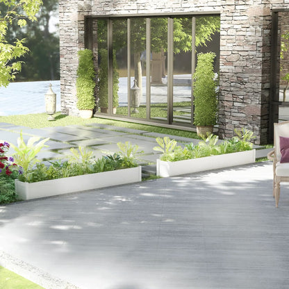 Berkfield Garden Planters 2 pcs White 200x31x31 cm Solid Pinewood