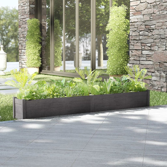 Berkfield Garden Planter Grey 200x31x31 cm Solid Pinewood