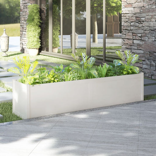 Berkfield Garden Planter White 200x50x50 cm Solid Pinewood