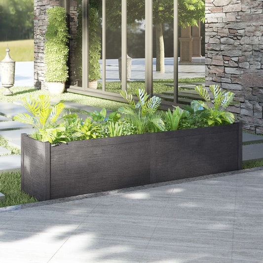 Berkfield Garden Planter Grey 200x50x50 cm Solid Pinewood