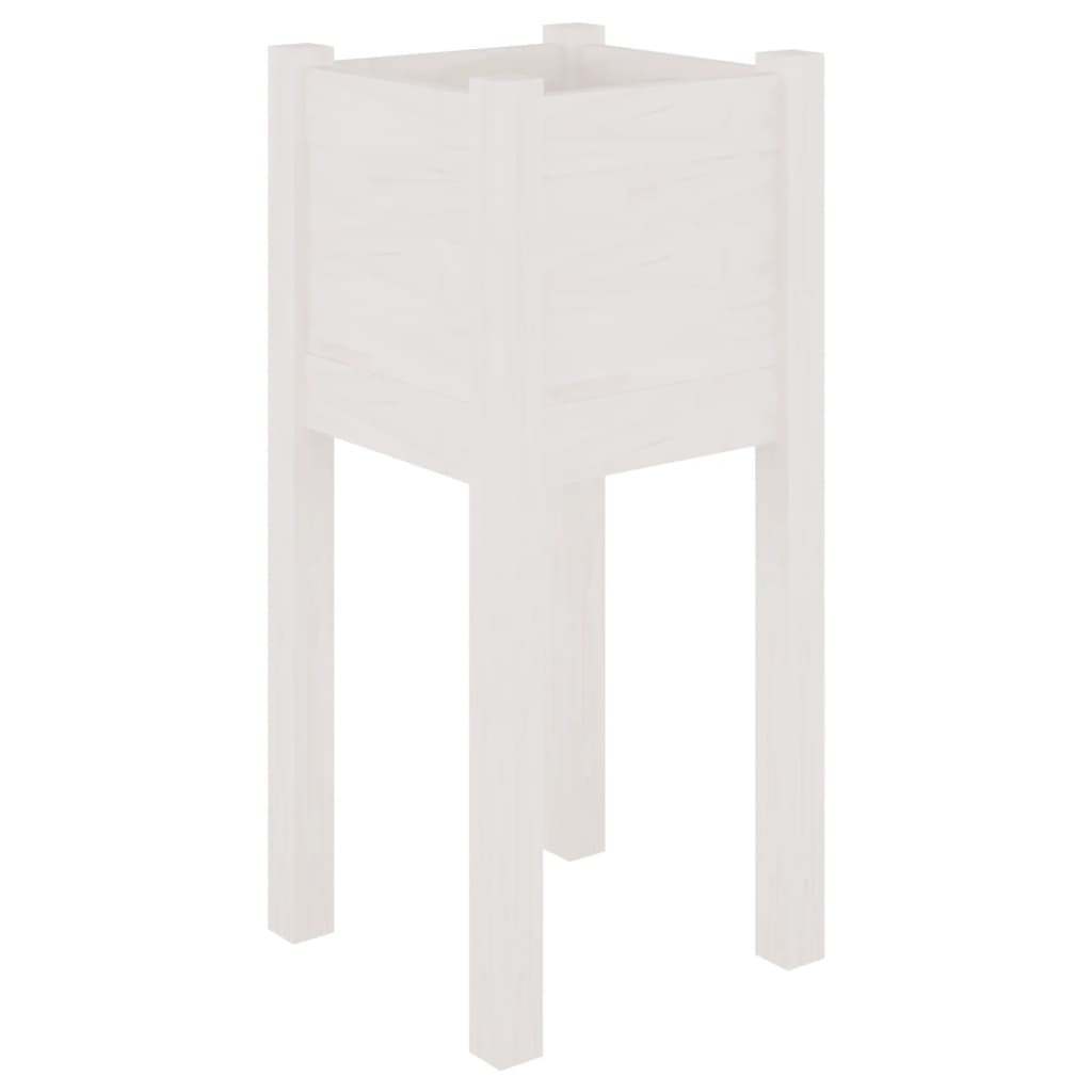 Berkfield Garden Planter White 31x31x70 cm Solid Pinewood