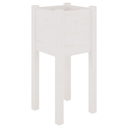 Berkfield Garden Planter White 31x31x70 cm Solid Pinewood