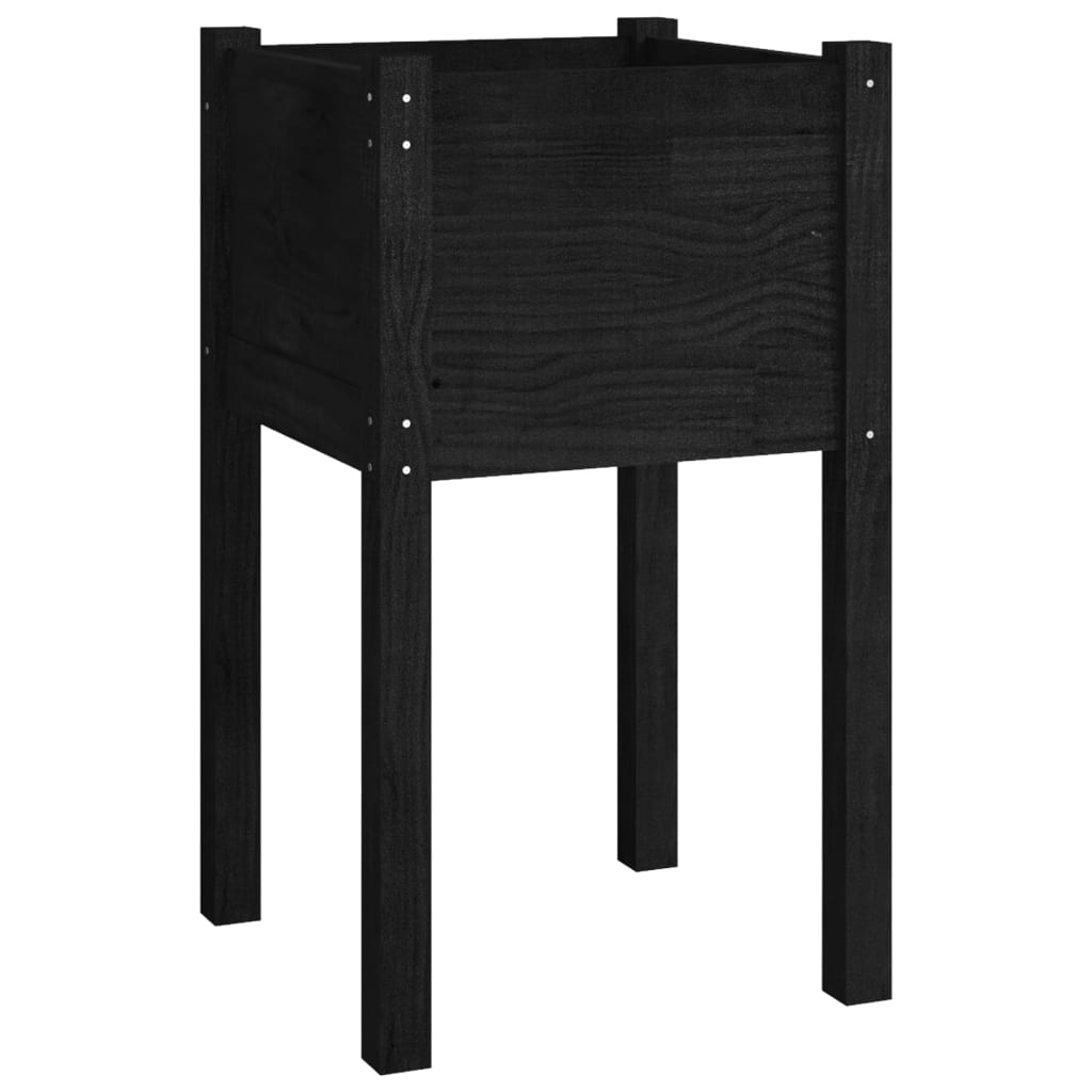 Berkfield Garden Planter Black 40x40x70 cm Solid Pinewood