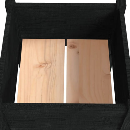 Berkfield Garden Planter Black 40x40x70 cm Solid Pinewood