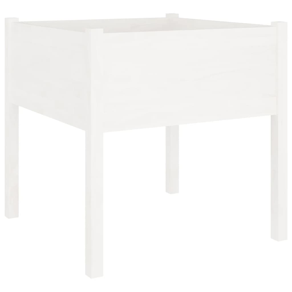 Berkfield Garden Planter White 70x70x70 cm Solid Pinewood