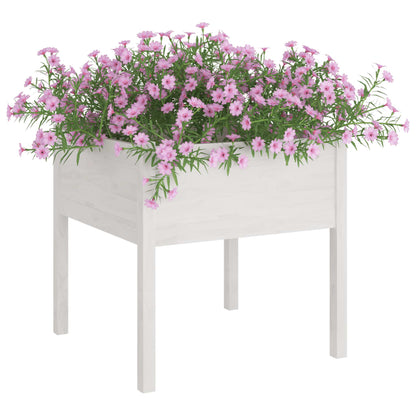 Berkfield Garden Planter White 70x70x70 cm Solid Pinewood