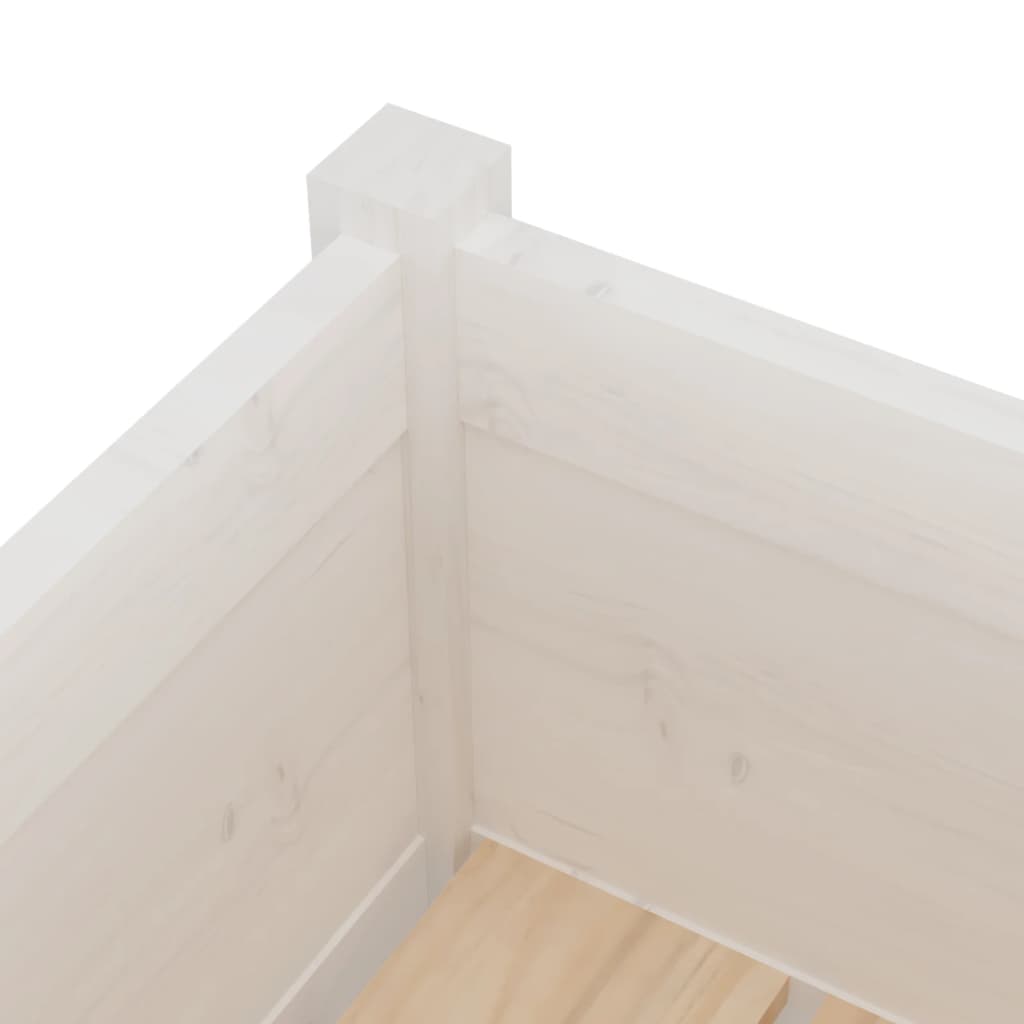 Berkfield Garden Planter White 70x70x70 cm Solid Pinewood