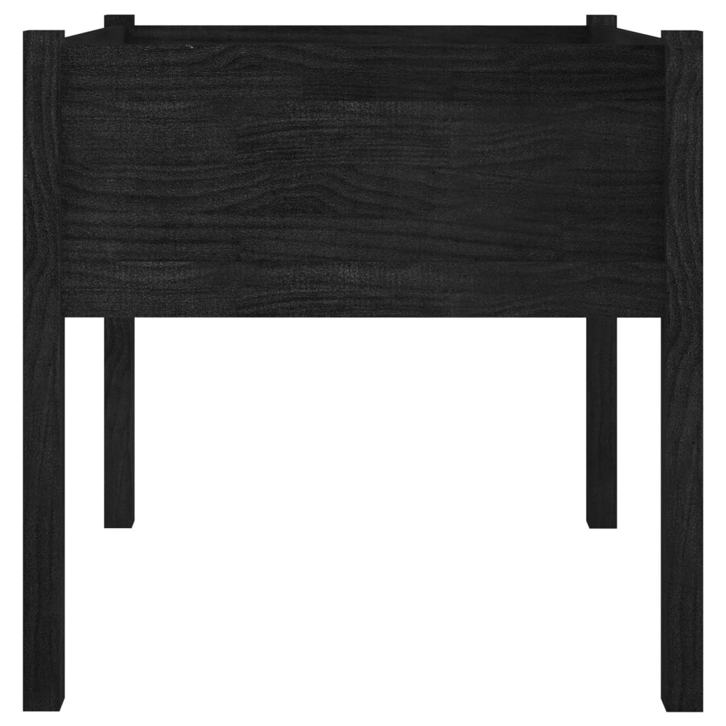 Berkfield Garden Planters 2 pcs Black 70x70x70 cm Solid Pinewood