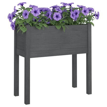 Berkfield Garden Planters 2 pcs Grey 70x31x70 cm Solid Pinewood