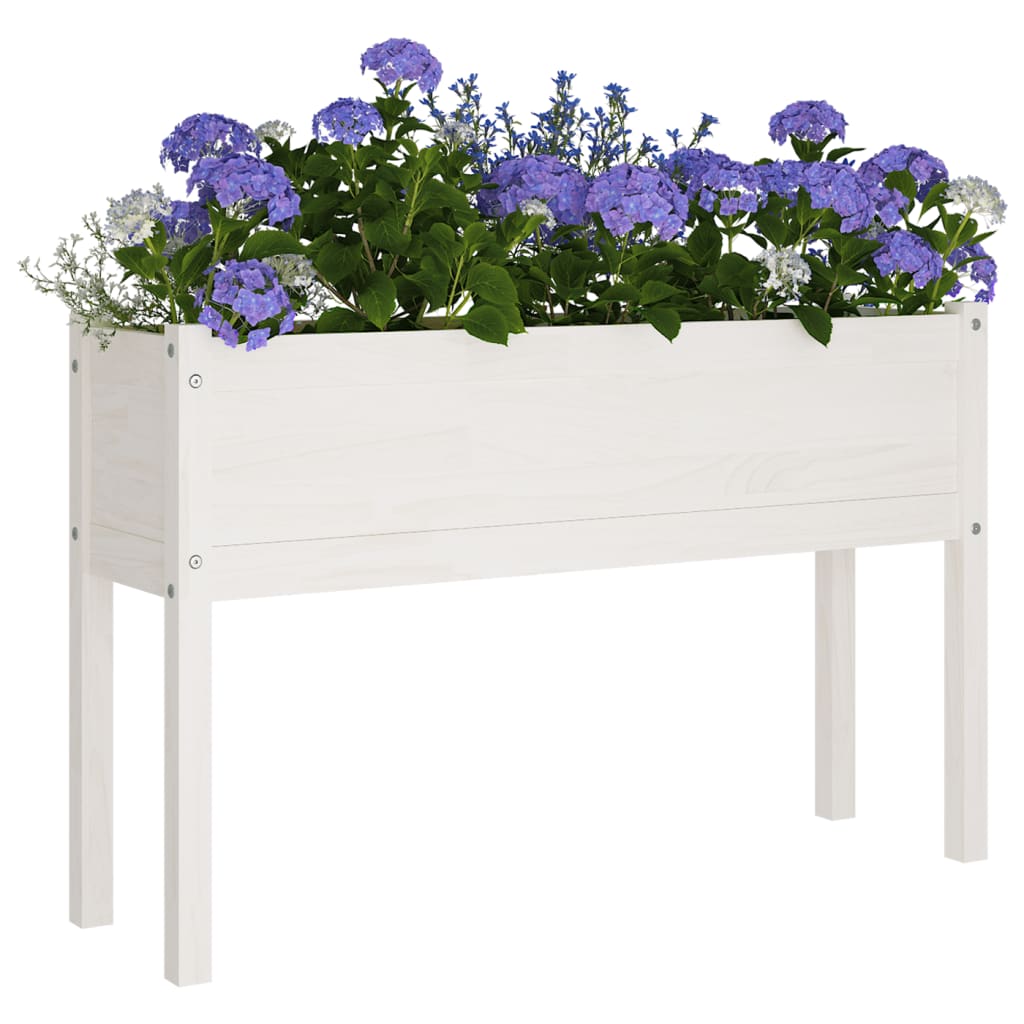 Berkfield Garden Planters 2 pcs White 110x31x70 cm Solid Pinewood