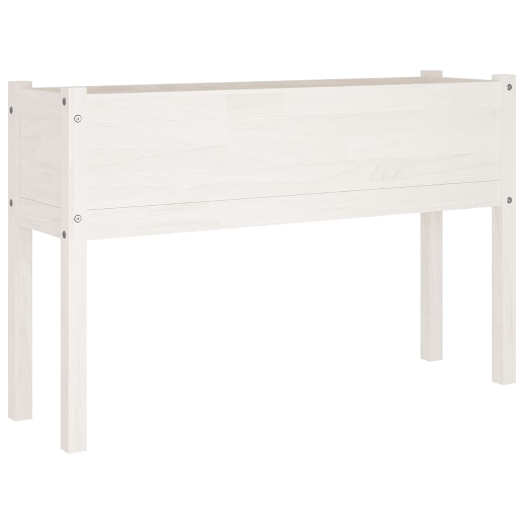 Berkfield Garden Planters 2 pcs White 110x31x70 cm Solid Pinewood