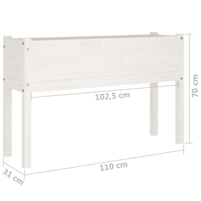 Berkfield Garden Planters 2 pcs White 110x31x70 cm Solid Pinewood