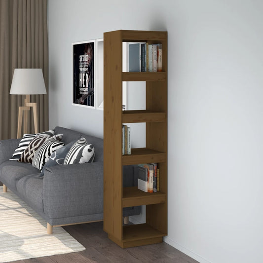 Berkfield Book Cabinet/Room Divider Honey Brown 40x35x167 cm Solid Wood Pine