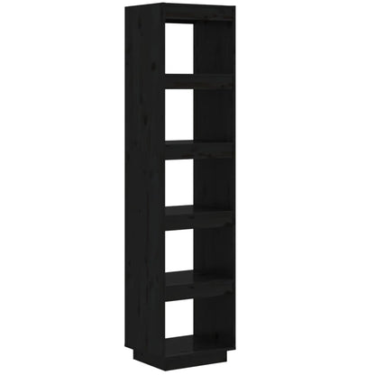 Berkfield Book Cabinet/Room Divider Black 40x35x167 cm Solid Wood Pine