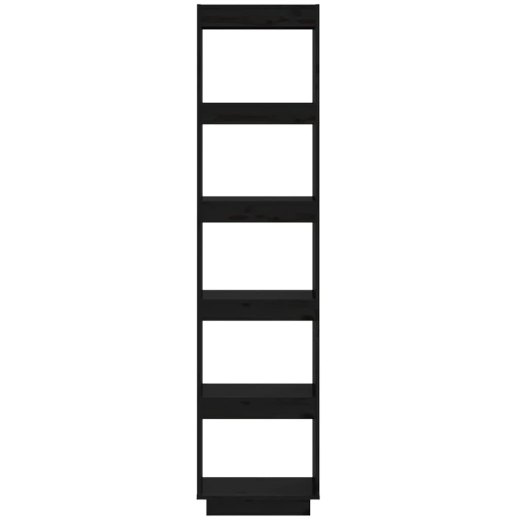 Berkfield Book Cabinet/Room Divider Black 40x35x167 cm Solid Wood Pine