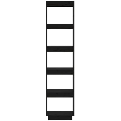 Berkfield Book Cabinet/Room Divider Black 40x35x167 cm Solid Wood Pine