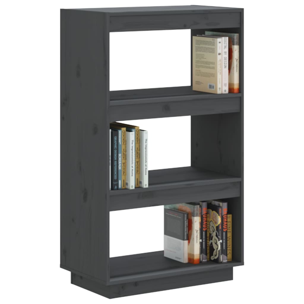 Berkfield Book Cabinet/Room Divider Grey 60x35x103 cm Solid Wood Pine