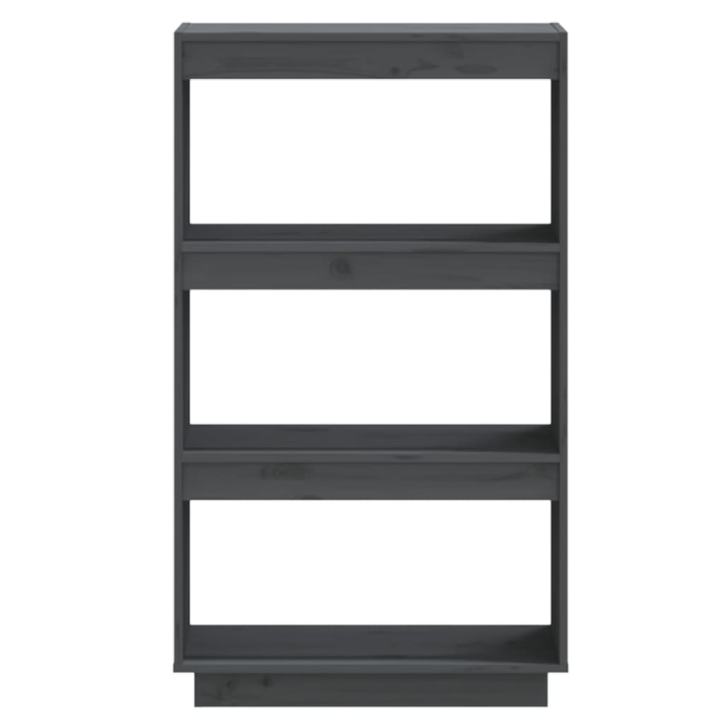 Berkfield Book Cabinet/Room Divider Grey 60x35x103 cm Solid Wood Pine