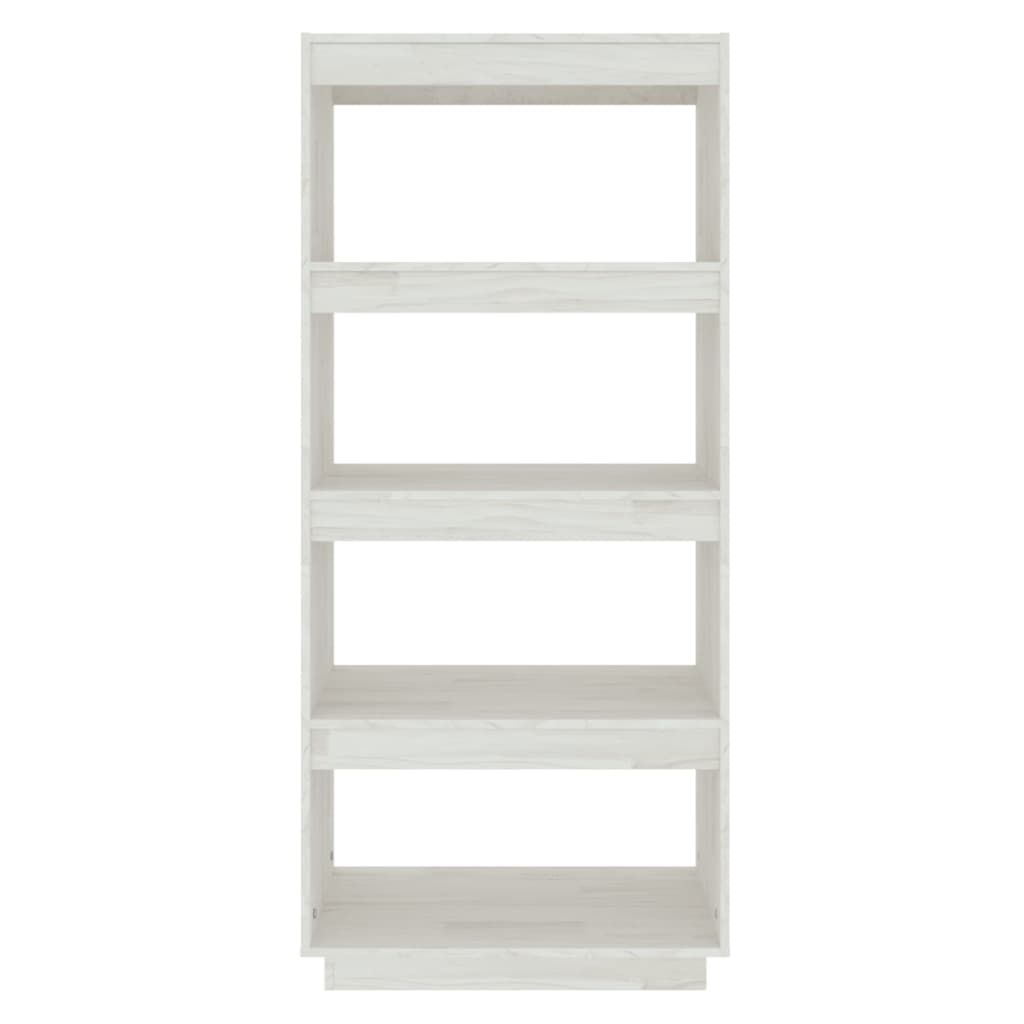 Berkfield Book Cabinet/Room Divider White 60x35x135 cm Solid Pinewood