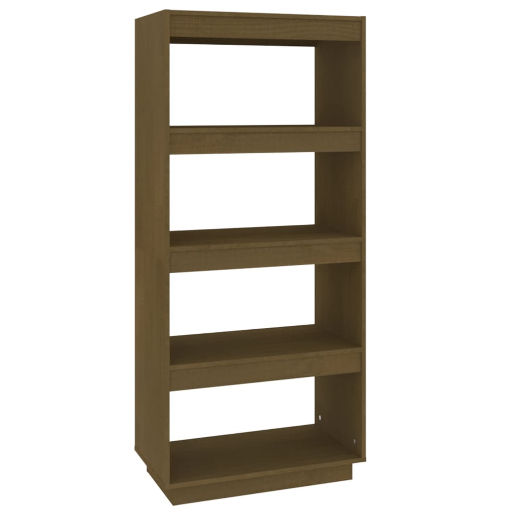 Berkfield Book Cabinet/Room Divider Honey Brown 60x35x135 cm Solid Pinewood