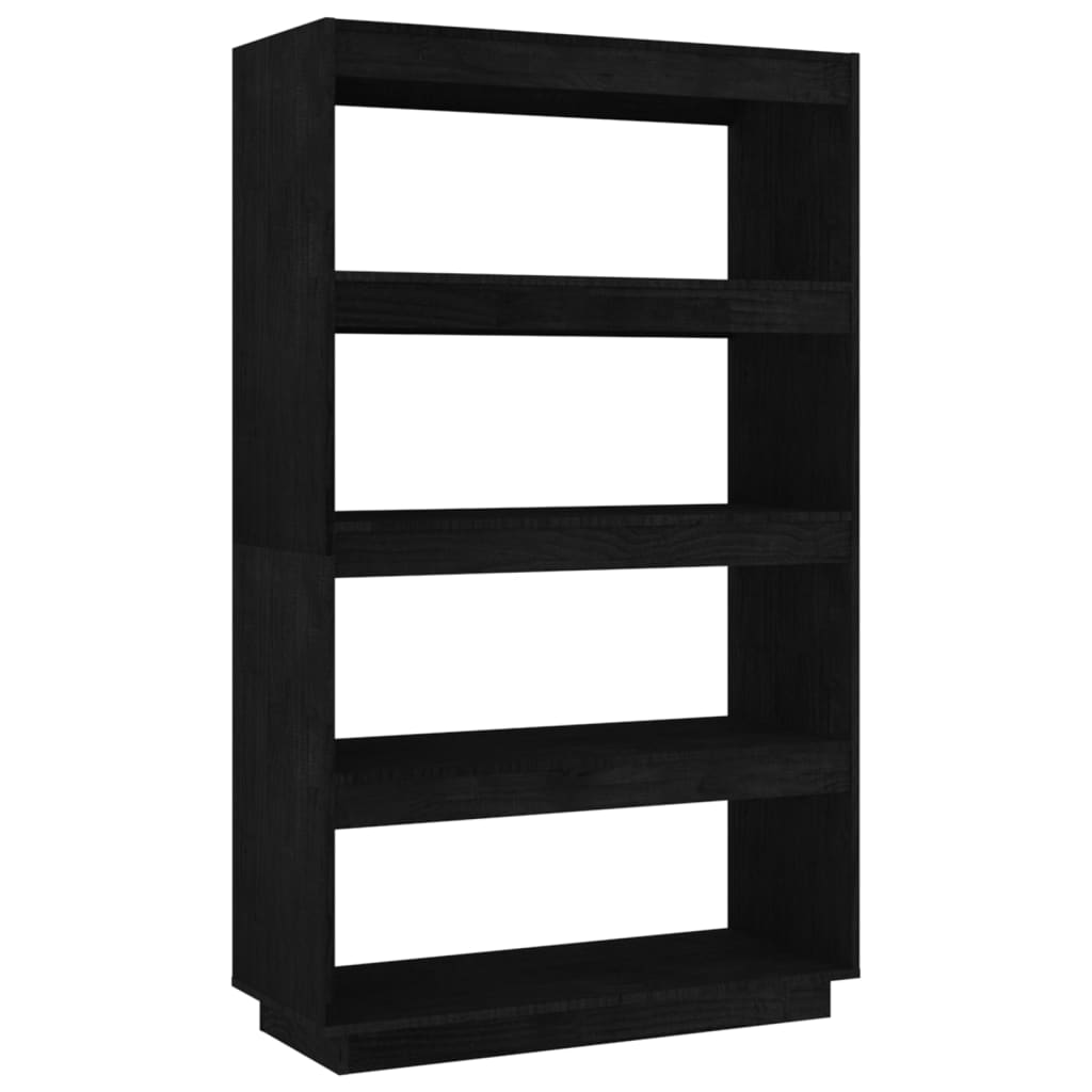 Berkfield Book Cabinet/Room Divider Black 80x35x135 cm Solid Pinewood