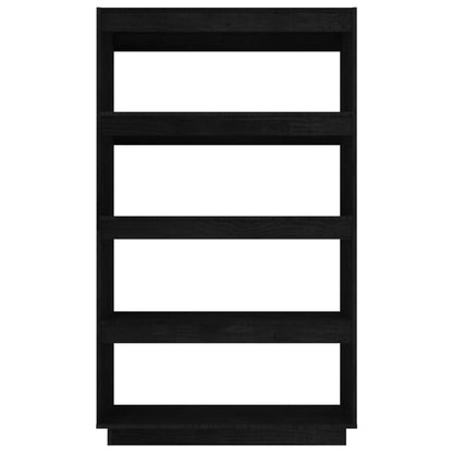 Berkfield Book Cabinet/Room Divider Black 80x35x135 cm Solid Pinewood