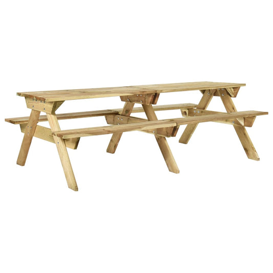 Berkfield Picnic Table with Benches 220x122x72 cm Impregnated Pinewood