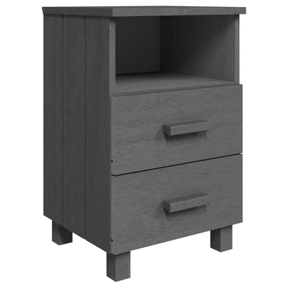 Berkfield Bedside Cabinet HAMAR Dark Grey 40x35x62 cm Solid Wood Pine