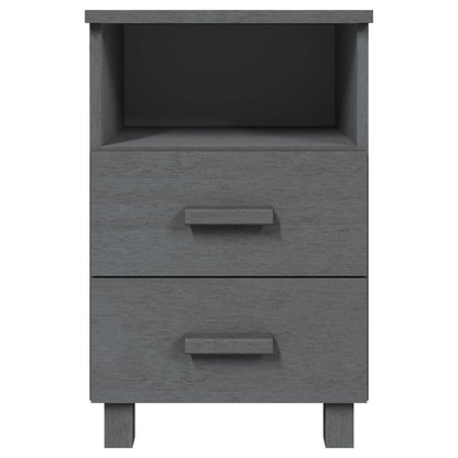 Berkfield Bedside Cabinet HAMAR Dark Grey 40x35x62 cm Solid Wood Pine