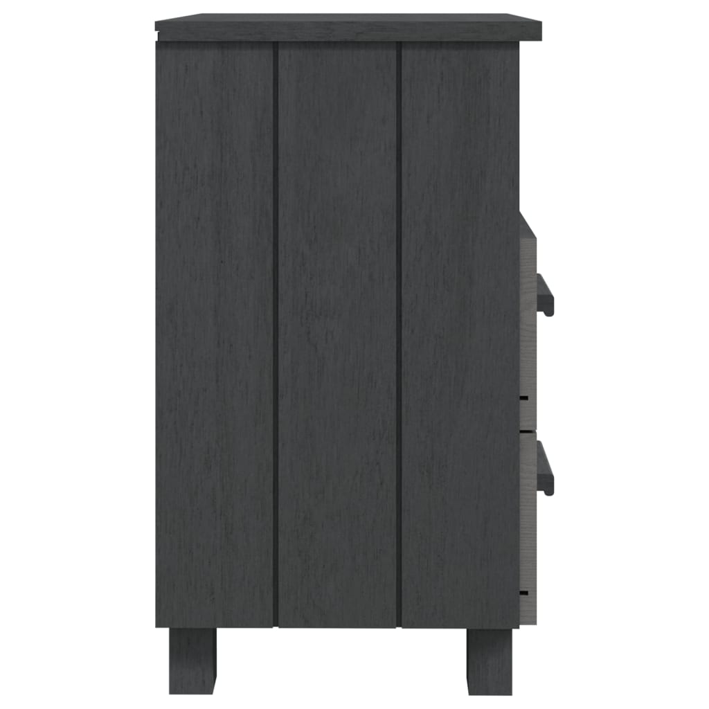 Berkfield Bedside Cabinet HAMAR Dark Grey 40x35x62 cm Solid Wood Pine