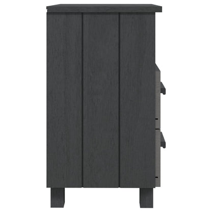 Berkfield Bedside Cabinet HAMAR Dark Grey 40x35x62 cm Solid Wood Pine