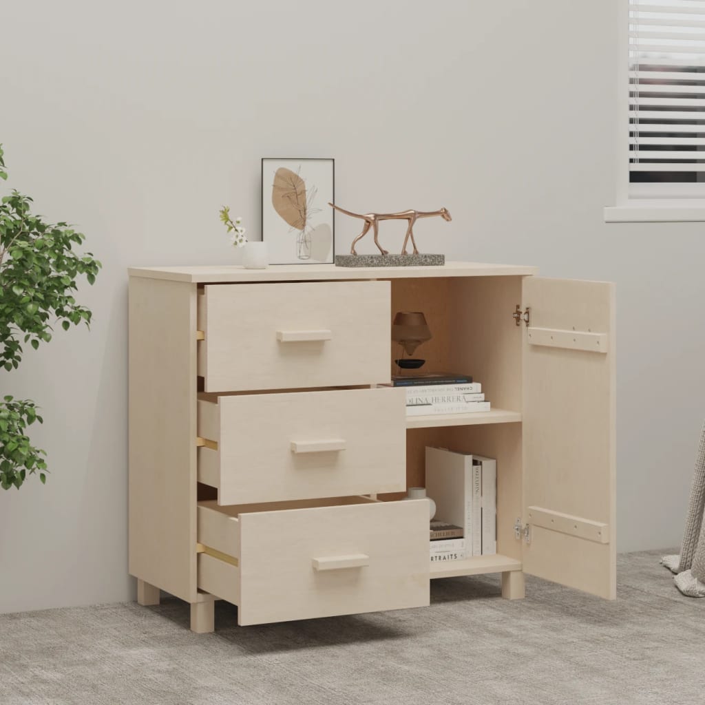 Berkfield Sideboard HAMAR Honey Brown 90x40x80 cm Solid Pinewood