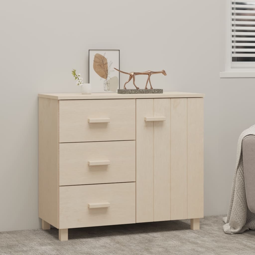 Berkfield Sideboard HAMAR Honey Brown 90x40x80 cm Solid Pinewood