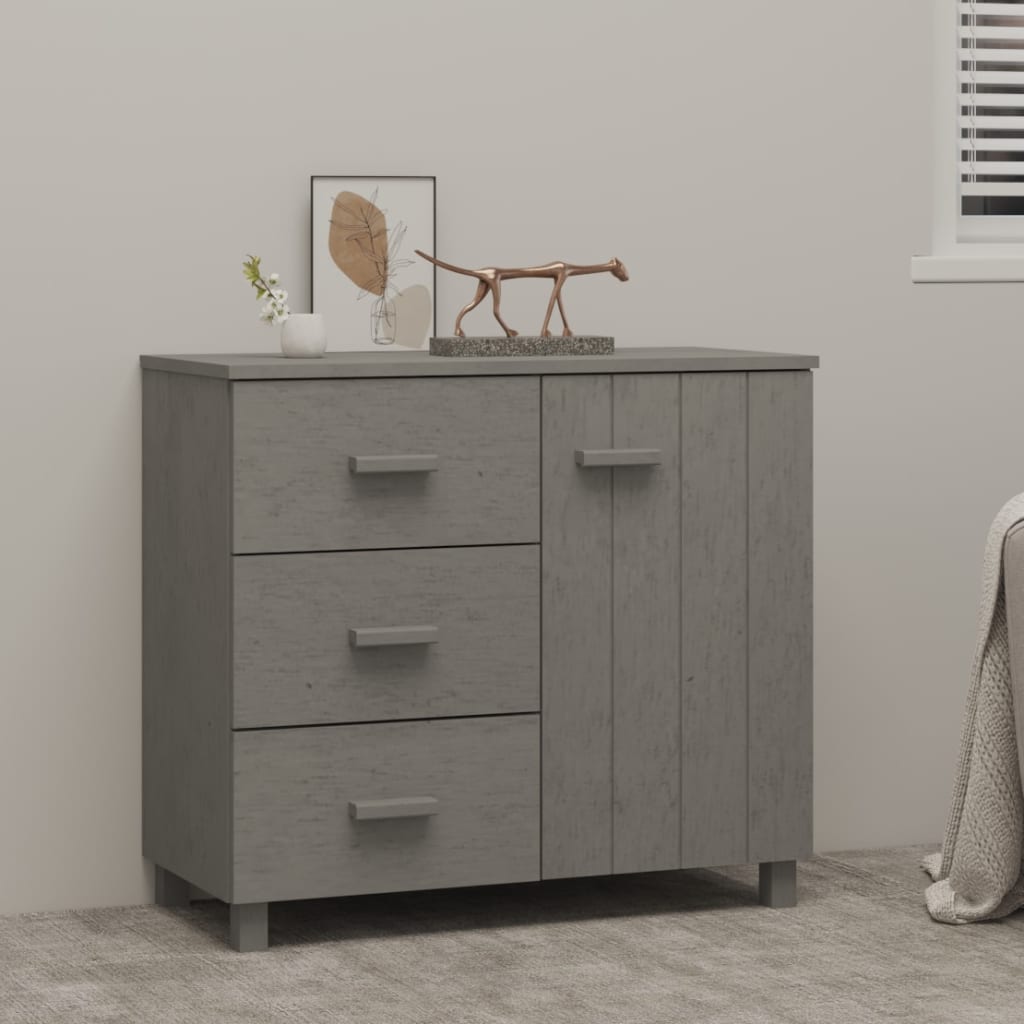 Berkfield Sideboard HAMAR Light Grey 90x40x80 cm Solid Pinewood