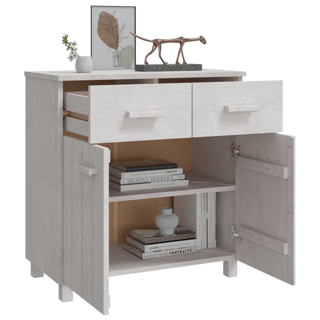 Berkfield Sideboard HAMAR White 79x40x80 cm Solid Wood Pine