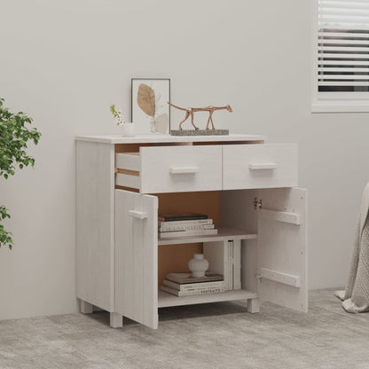 Berkfield Sideboard HAMAR White 79x40x80 cm Solid Wood Pine