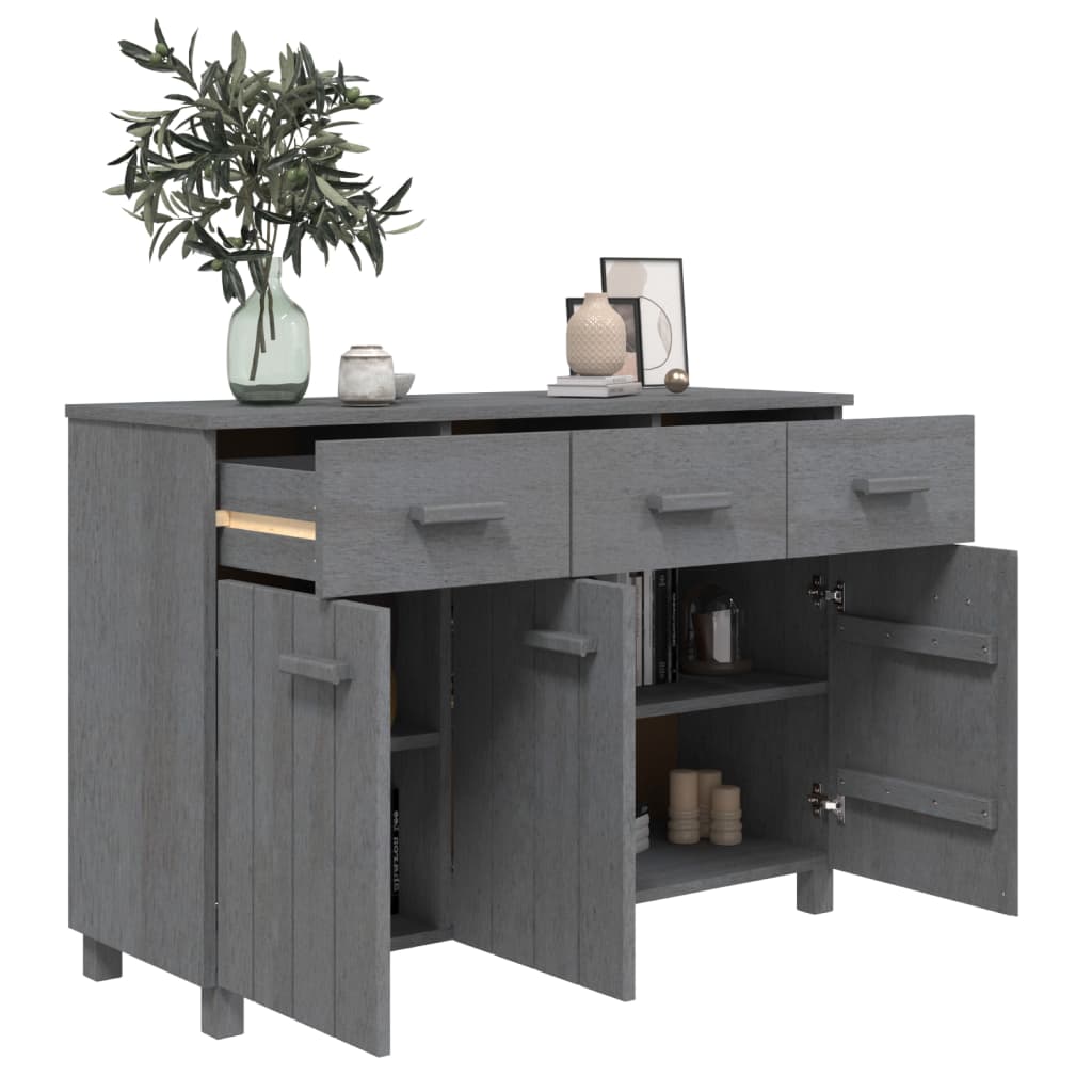 Berkfield Sideboard HAMAR Dark Grey 113x40x80 cm Solid Wood Pine