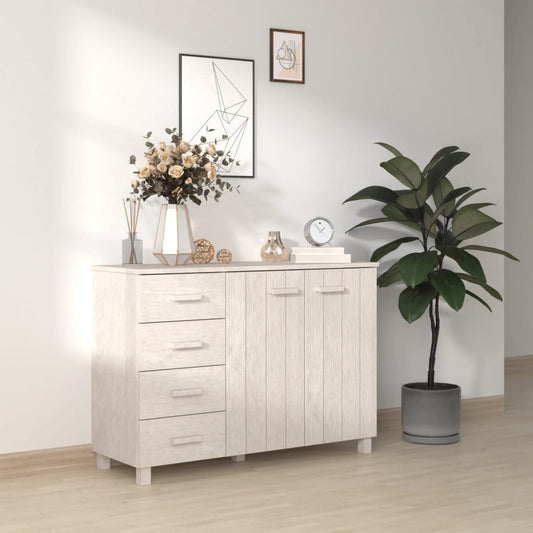 Berkfield Sideboard HAMAR White 113x40x80 cm Solid Wood Pine
