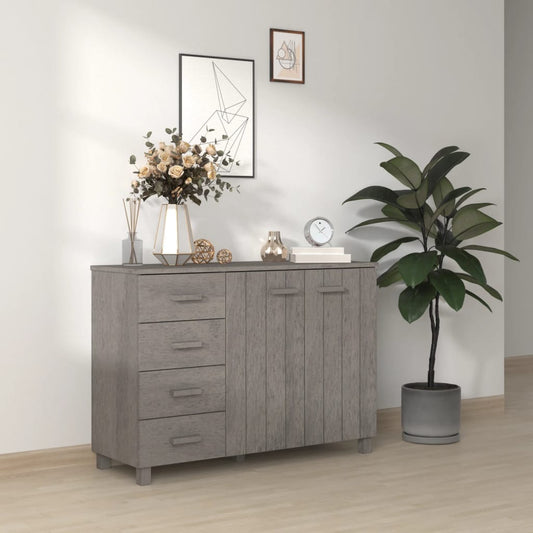 Berkfield Sideboard HAMAR Light Grey 113x40x80 cm Solid Wood Pine