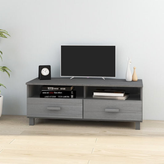 Berkfield TV Cabinet HAMAR Dark Grey 106x40x40 cm Solid Wood Pine