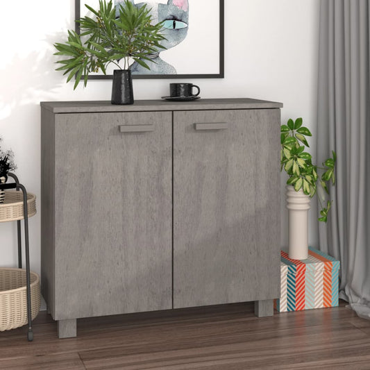 Berkfield Sideboard HAMAR Light Grey 85x35x80 cm Solid Wood Pine