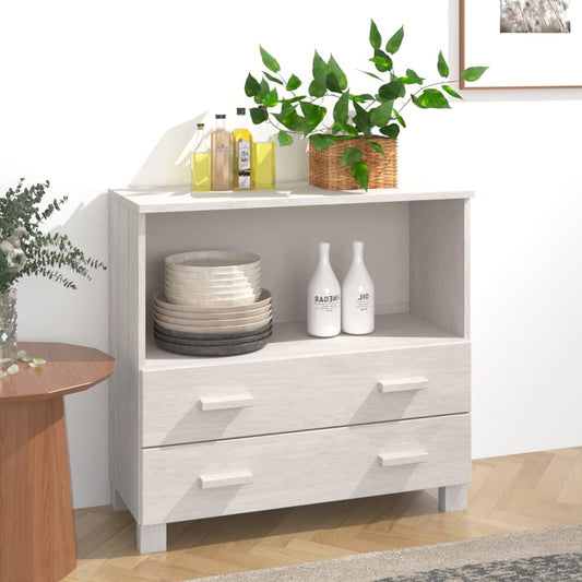 Berkfield Sideboard HAMAR White 85x35x80 cm Solid Wood Pine