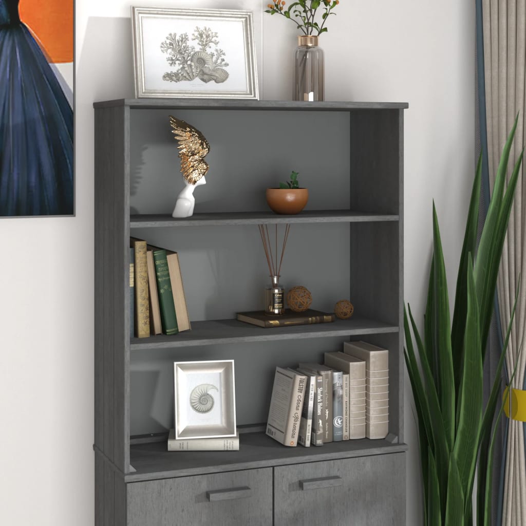 Berkfield Top for Highboard HAMAR Dark Grey 85x35x100cm Solid Wood Pine