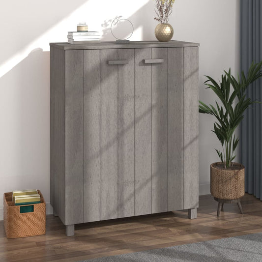 Berkfield Shoe Cabinet HAMAR Light Grey 85x40x108 cm Solid Wood Pine